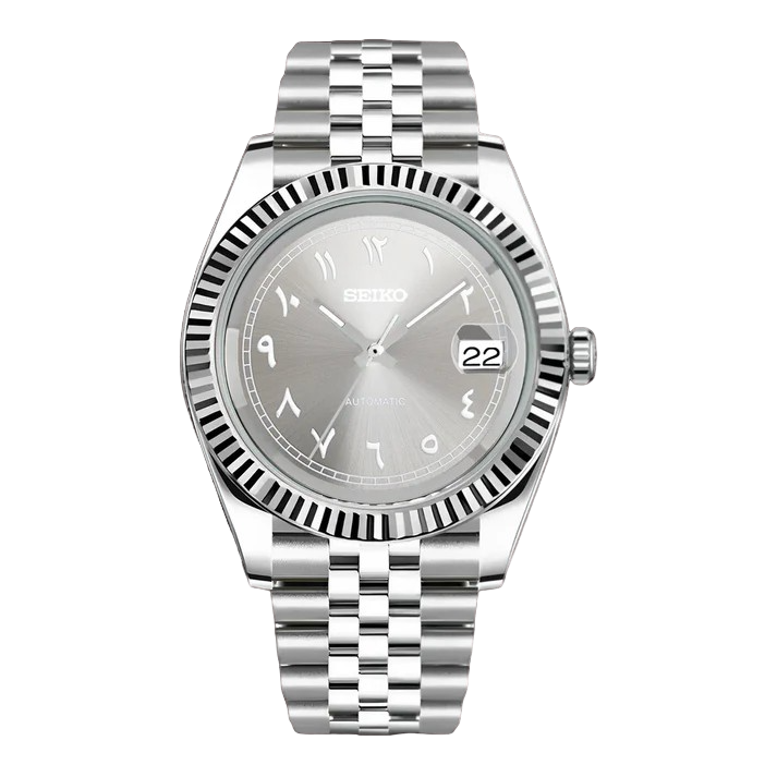 Seiko MOD Datejust Светещ Arabic Сив